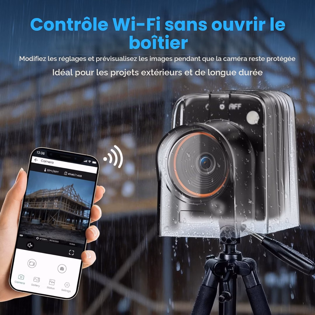 Location caméra timelapse chantier 4K WiFi | Pixloc 3